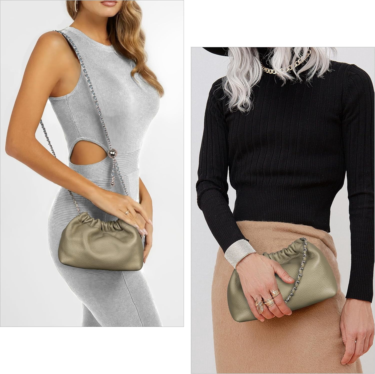 Small Crossbody Bag For Women Trendy.Dumpling Bag Clutch Purse For Women Evening Bag Cloud Purse Vegan Leather Hobo Bag