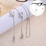 ARTEA Vintage Bronze Glasses Chain with Bird Eyeglass Necklace Cord Strap Sunglass Holder Lanyard (Silver)