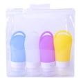 thumbnail image 2 of 4 piezas de botella de viaje de silicona a prueba de fugas, contenedores exprimibles para cosméticos para Perfume, champú, cosméticos, actividades Yinane Botella de viaje, 2 of 8