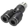 thumbnail image 3 of Push To Connect Fittings Y Type Tube Connect 6mm OD x 1/8PT Male Thread Tube Fittings Push Lock Black 2Pcs, 3 of 3