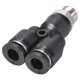 thumbnail image 3 of Conectores de Tubo Tipo Y de Empuje para Conectar 6mm OD x 1/8PT Hilo Macho Conectores de Tubo de Bloqueo Negro 2Pcs, 3 of 3