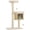 Natural, variant on Corner Cat Tree for Small Spaces, 65 Tall Cat Tower with Scratching Posts and Padded Perches, Cream White Particle Board Cat Condo for Climbing