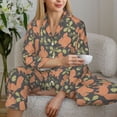 thumbnail image 6 of Honeii Squirrel And Nuts print Women's Pajama Sets Long Sleeve Button Down Sleepwear Nightwear Soft Pjs Lounge Sets-Medium, 6 of 7