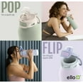 thumbnail image 3 of Ello Pop & Fill 22oz. 2-Pack Stainless Steel Water Bottle with Leak Proof Locking Lid ,Dunes/Charcoal Color, 3 of 6