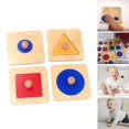 thumbnail image 4 of Bloques de apilamiento y clasificación de formas geométricas, rompecabezas, juguetes Montessori para niños en edad preescolar Estilo B, 4 of 8