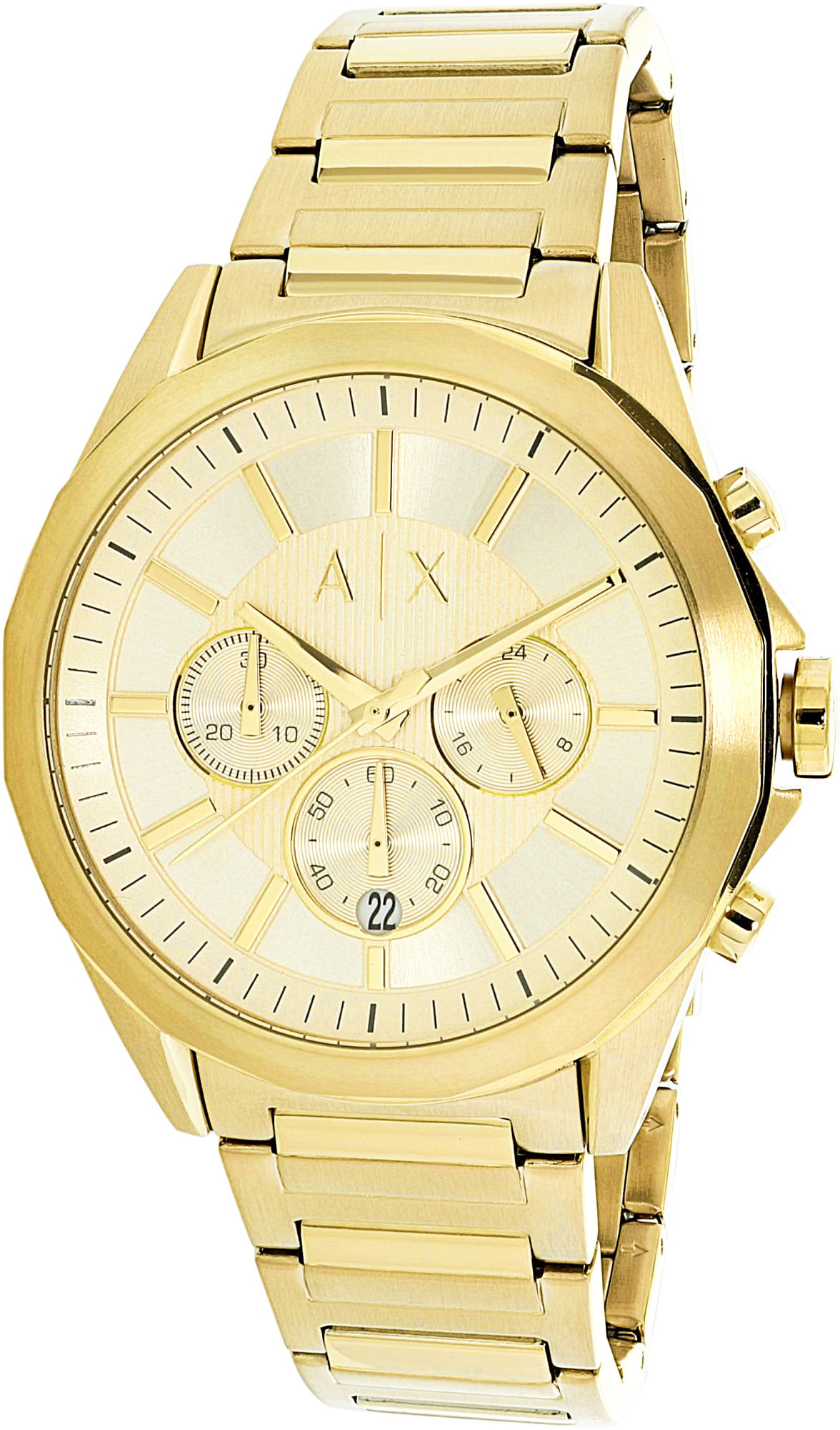 armani exchange gold plated watch