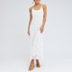 thumbnail image 1 of Vestido Vestido elegante de mujer Cami Vestido estampado de encaje negro Vestido largo de noche elegante y elegante Cgtredaw Blanco L para Mujer, 1 of 1