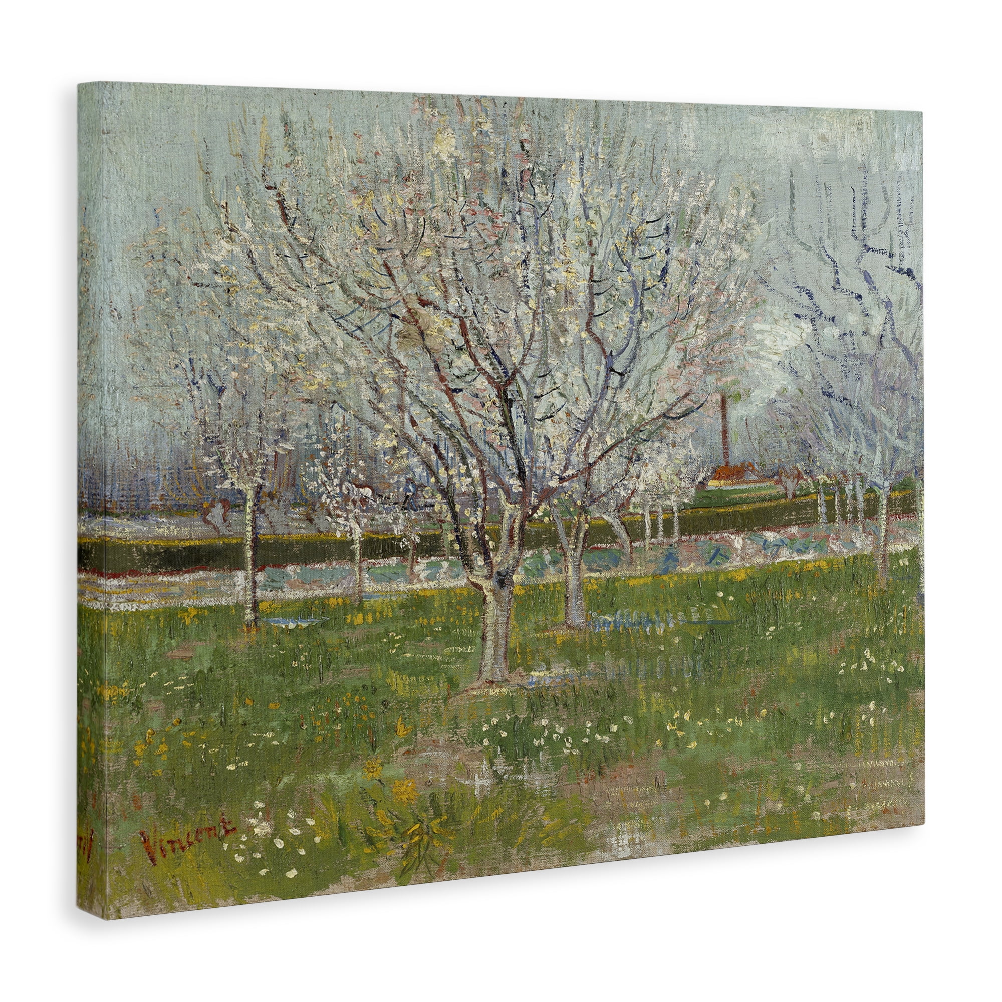 Stupell Industries Van Gogh Orchard in Blossom Landscape & Nature Painting Wrapped Canvas Art Print Wall Art, 40 x 30