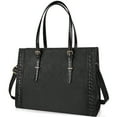 thumbnail image 1 of Laptop Bag for Women Waterproof Lightweight 15.6 Inch Leather Laptop Tote Bag Large Women Briefcase Professional Business Office Computer Work Bags Shoulder Handbag Black, 1 of 7