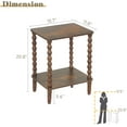 thumbnail image 3 of Side Table, Small End Table with Storage Shelf, 2-Tier Small Coffee Tables Living Room for Bedroom, Narrow Spaces (Rustic Brown), 3 of 15