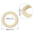 thumbnail image 2 of Uxcell 60mm 2.4" Wooden Rings 10mm thick, 15 Pack Natural Wood Rings Unfinished Wood Loop, 2 of 6