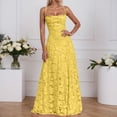 thumbnail image 2 of Solid Color Spaghetti Strap Maxi Dress Women Sleeveless Bodycon Elegant Casual Party Dress Yellow L, 2 of 5