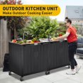 thumbnail image 5 of FEASTO Table de Grillade, Chariot de Bar Extérieur avec Armoire de Rangement, Îlot de Cuisine Extérieur Modulaire, Station de Grillade Extérieure avec Dessus en Acier Inoxydable 304, Table de Four à Pizza pour Pelouse et Jardin, L35.4 x L2, 5 of 5