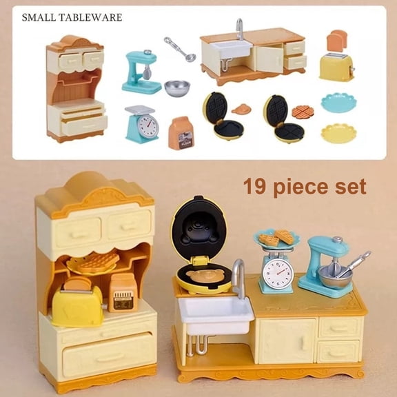 1:12 Scale Dollhouse Furniture Set - Miniature Bathroom, Living Room,Bed Room , Kitchen & Outdoor Accessories for Pretend Play | Educational Kids Toy Gift,Combo 8