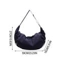 thumbnail image 3 of Bolso bandolera para mujer con borla plisada, bolso de hombro en forma de media luna, bolso de nylon tipo dumpling | Gran capacidad para portátil, tableta y cartera | Tejido suave repelente al agua, 3 of 6