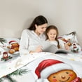 thumbnail image 5 of Feelyou Kawaii Gingerbread Man Queen Comforter Set, Christmas Flower Leaf Bedding Sets, Teens Boys Girls Kids Reversible Bedding Comforter Set, Lightweight Room Decor, 3-Piece, 5 of 8