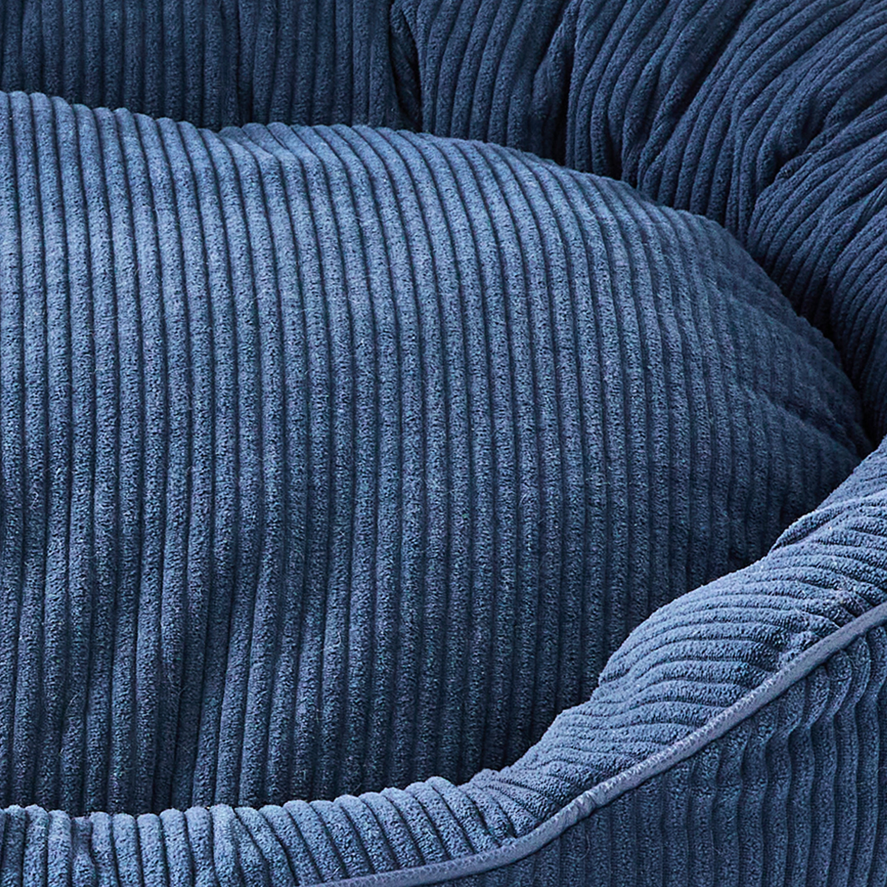 Vibrant Life Large Oval Corduroy Cuddler Pet Bed, Blue, 30" x 27"