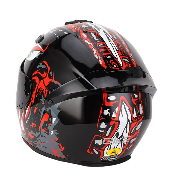 Helmet Full Face Motorcycle Helmet Street Bike Helmet for Men Women Unisex Breathability with Safety Buckle Red XL