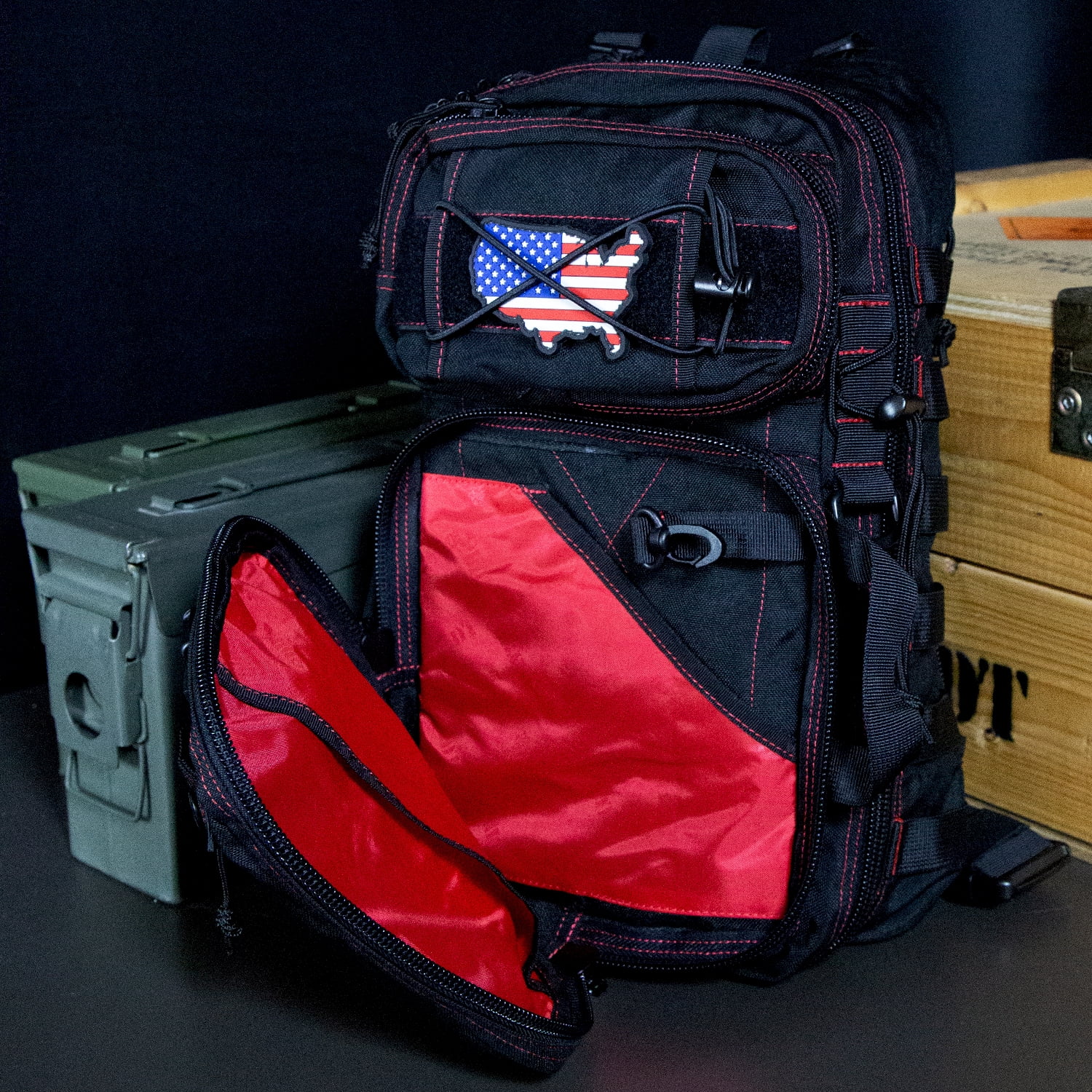 Death Dealer Tactical Assassin Sling EDC Bag w/DDT Logo Patch, Color Bloodline