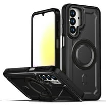 Allytechgroup Magnetic Phone Case for Samsung Galaxy A26 5G with Kickstand, Military-Grade Shockproof Armor Cover with MagSafe Ring, Anti-Scratch Slim Hard Back Case for Men & Women,Black