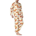 thumbnail image 2 of KLL Cartoon Chicken Sleepwear Mens Flannel Pajamas,Long Cotton Pj Set, 2 of 7