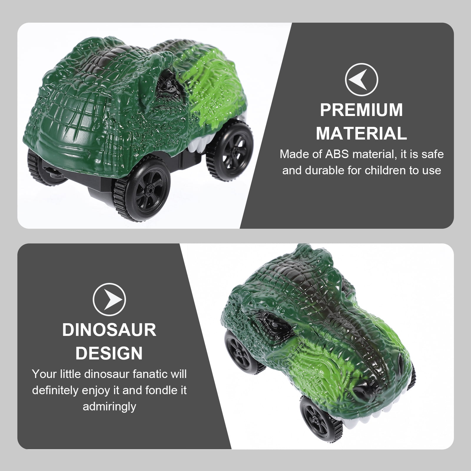 Cartoon Track Car Toy Glowing Dinosaur Racing Car Electric Toy Car No