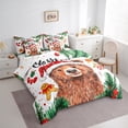 thumbnail image 3 of jejeloiu Kawaii Xmas Bear 7-Piece Twin Bedding Sets,Cute Cartoon Gingerbread Man Bedding Comforter Set,Happy New Year Sheet Sets For Kids Girl,Super Cozy Room Decor Reversible, 3 of 8