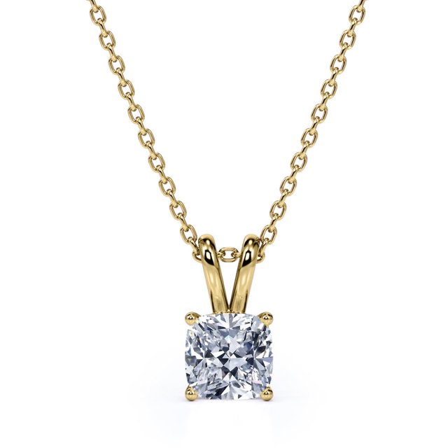 Collar Colgante de Moissanita JeenMata 1,5 Quilates En Baño de Oro Amarillo de 18 K sobre Plata