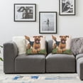 thumbnail image 2 of BANET Airedale Terrier Pack of 2, Calligraphic Layout of a Funny Dog with The Tongue Out, Zippered Double-Side Digital Print Decor, Apricot White 18x18in, 2 of 7