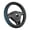 Blue, variant on Auto Drive Steering Wheel Cover, Two-Tone Leather Steering Wheel Cover, Non-Slip Car Steering Wheel Cover Protector, Universal Fit for Cars SUV Truck, Fits 14.5"–15",Gray
