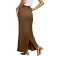 thumbnail image 4 of GEWSEY Womens Maxi Skirt 2025 Casual Flowy Elastic High Waist Long Skirts (Coffee, XXL), 4 of 7