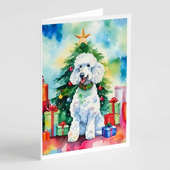Poodle Christmas Greeting Cards Pack of 8 7 in x 5 in