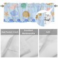 thumbnail image 3 of Kitchen Valances for Window, Nautical Starfish Conch Blue Watercolor Mermaid Scales Light Filtering Rod Pocket Valance Curtain, Coastal Shells Ocean Style Short Curtains Window Topper 42x12in, 3 of 9