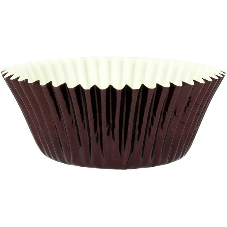 Enjay Cupcake-Pan-Cavity Liner 2 inch Base Diameter x 1-1/4 inch High with Silver-Foil Exterior and Grease-Resistant-Paper Interior - Pack of 500