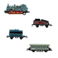 thumbnail image 2 of Alloy Steam Train Toy Set Pull Back Regenerative Car with 4 Connectable Cars Miniature Model for Kids Travel Ornament Gift(Blue), 2 of 6