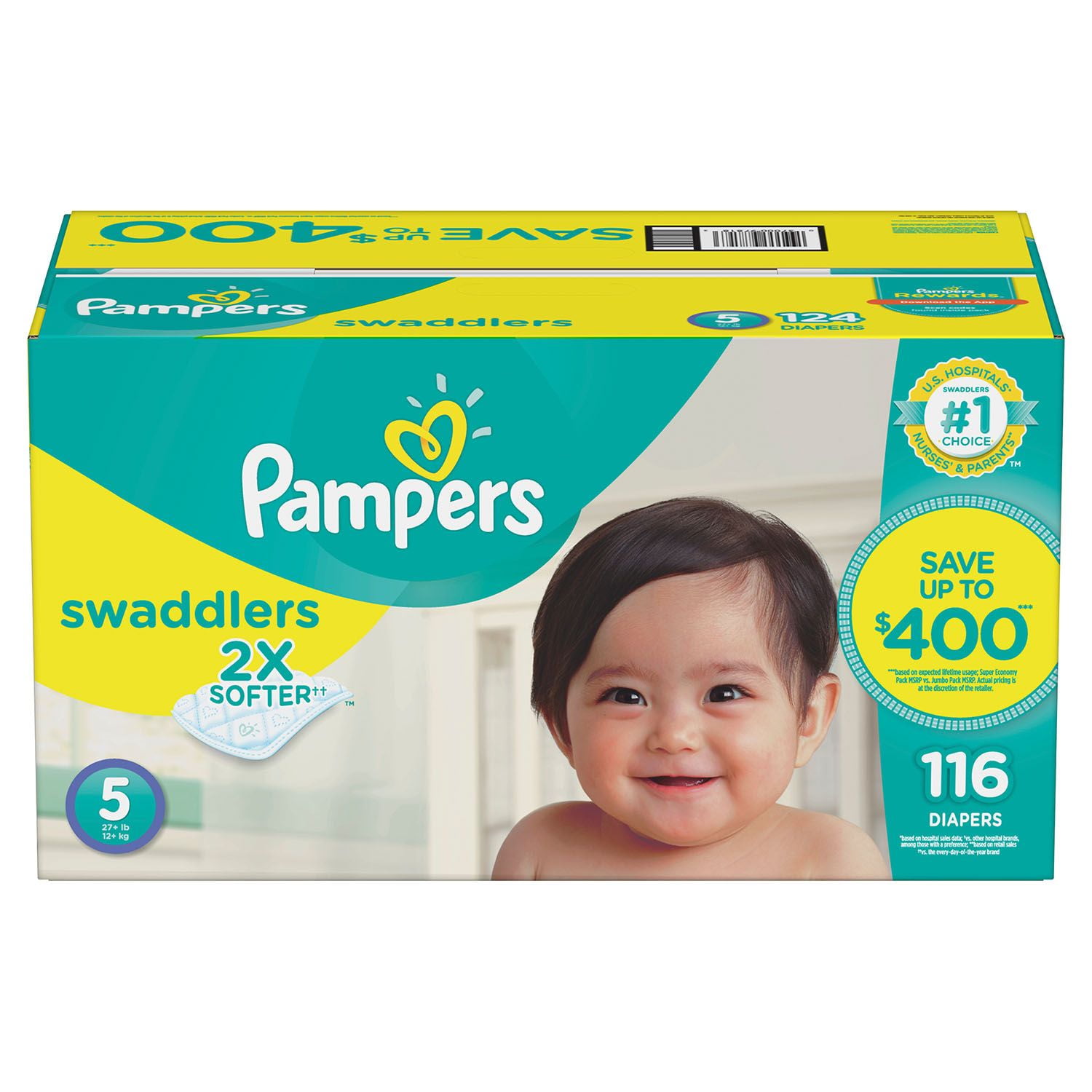 Pampers Swaddlers Diapers Size 5, 116 Counts