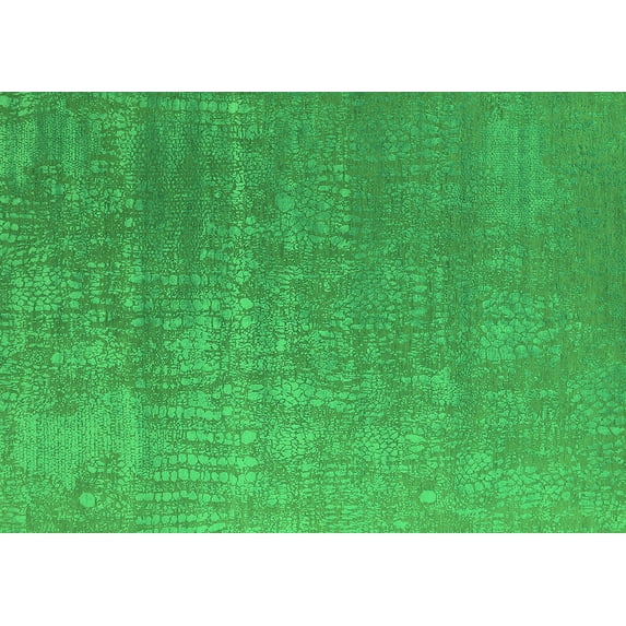 Ahgly Company Machine Washable Indoor Rectangle Oriental Green Industrial Area Rugs, 2' x 5'