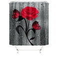 4 Pcs Bathroom Shower Curtain Set,Red Rose Shower Curtain Valentine's