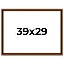 39x29 Frame Gold Brown Plein Air Vintage Solid Wood Picture Frame | 1.75 Inches Moulding Width |