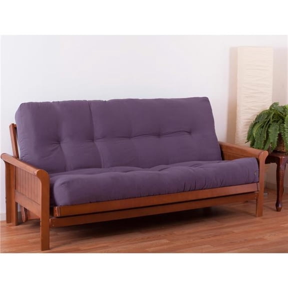 Blazing Needles 9613-TW-GP 10 in. Renewal Twill Queen Size Futon Mattress, Grape