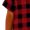 Blue, variant on Women V-Neck Short Sleeve Check Button Dressy Casual Oversized Tops