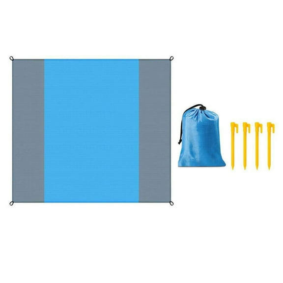 Zcyifa Waterproof Sand-Free Beach Mat with Nails & Pockets - 210x200cm