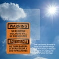 thumbnail image 6 of (2 Pack) No Dumping Violators Prosecuted Bilingual OSHA Warning Sign, 6 of 7