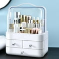 thumbnail image 6 of Clear Bathroom Organizer Makeup Storage Organizer with Cover Cosmetic Organisers Desktop Drawer Organizer for Office Bedroom Dorms Counter White, 6 of 8