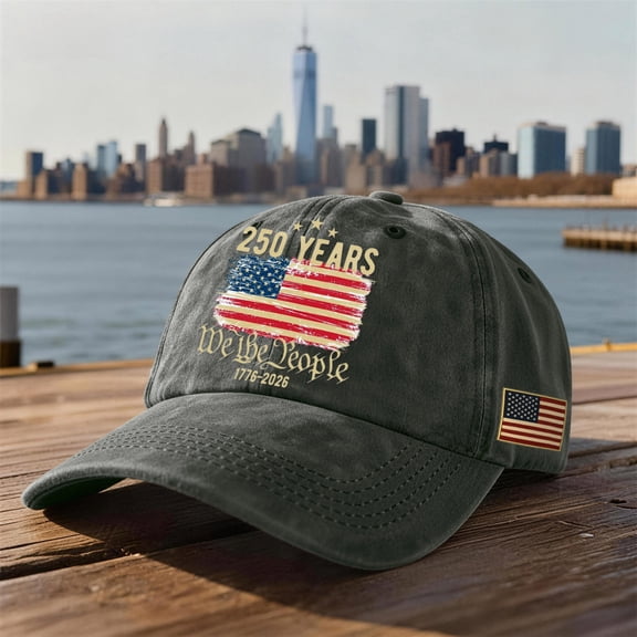 USA 250th Anniversary Hat 1776–2026 Patriotic Embroidered Flag Map Baseball Cap Unisex