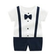 thumbnail image 4 of Delliss Summer Baby Boy Romper Cotton Infant T-Shirt One-Piece Bodysuit Round Neck Jumpsuit with T-Shirt, 4 of 6