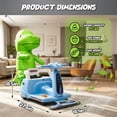 thumbnail image 5 of 12V Power Ride On Toy with Remote Control, 360° Spin Scooter Ride On Cars for Kid with Bluetooth Music, Indoor Floor Mop & Inflatable Dinosaur, Battery Powered Ride On Cars for Toddlers Age 2-4, Blue, 5 of 9