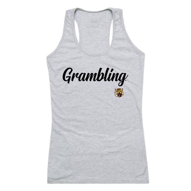 W Republic 557-170-HGY-05 Grambling State University Womens Script Tank Top, Heather Gray - 2XL