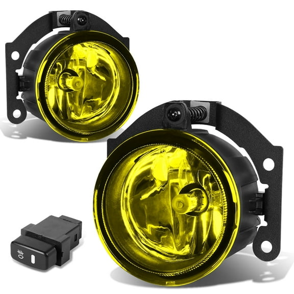 DNA Motoring For 10-15 Mitsubishi Outlander Sport RVR Yellow Amber Lens Fog Light Lamps Pair w/Wiring Switch