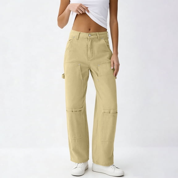 Qiyinn Women Barrel Jeans for Trendy High Waisted Wide Leg Baggy Cropped Relax Fit Stretch Denim Trouser Ankle Pants